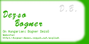 dezso bogner business card
